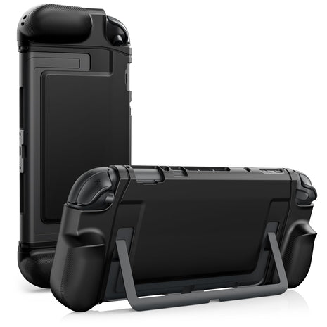 TiMOVO Dockable Case for Nintendo Switch 2 2025, TPU Grip Protective Cover Accessories with Ergonomic Design for Switch 2 Console & JoyCon, Shock-Absorption Anti-Scratch Precise Cutouts, Black