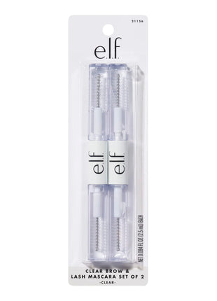 e.l.f. Clear Lash & Brow Mascara Gel, Dual-Sided Flexible Hold, Long-Lasting Clear Formula for Natural-Looking Brows & Defined Lashes