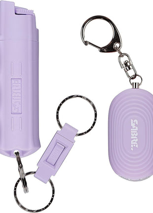 SABRE Personal Safety Kit with Pepper Spray and 2-in-1 Personal Alarm with LED Light, 0.54 fl oz, 25 Bursts,130dB Alarm, Audible Up to 1,250 Feet