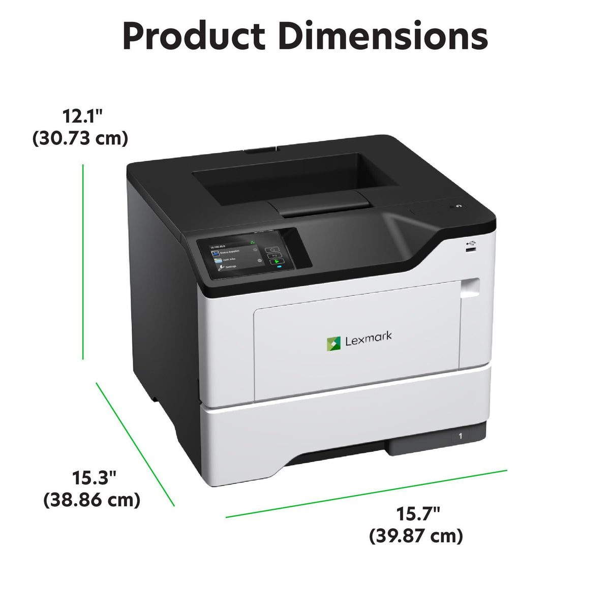 Lexmark MS631dw Monochrome Laser, Duplex (2-Sided) Printing: Integrated Duplex, Print Speed: Up to 50 ppm, Energy Star, 2.8 inch (7.2 cm) Color Touch Screen (38S0400)