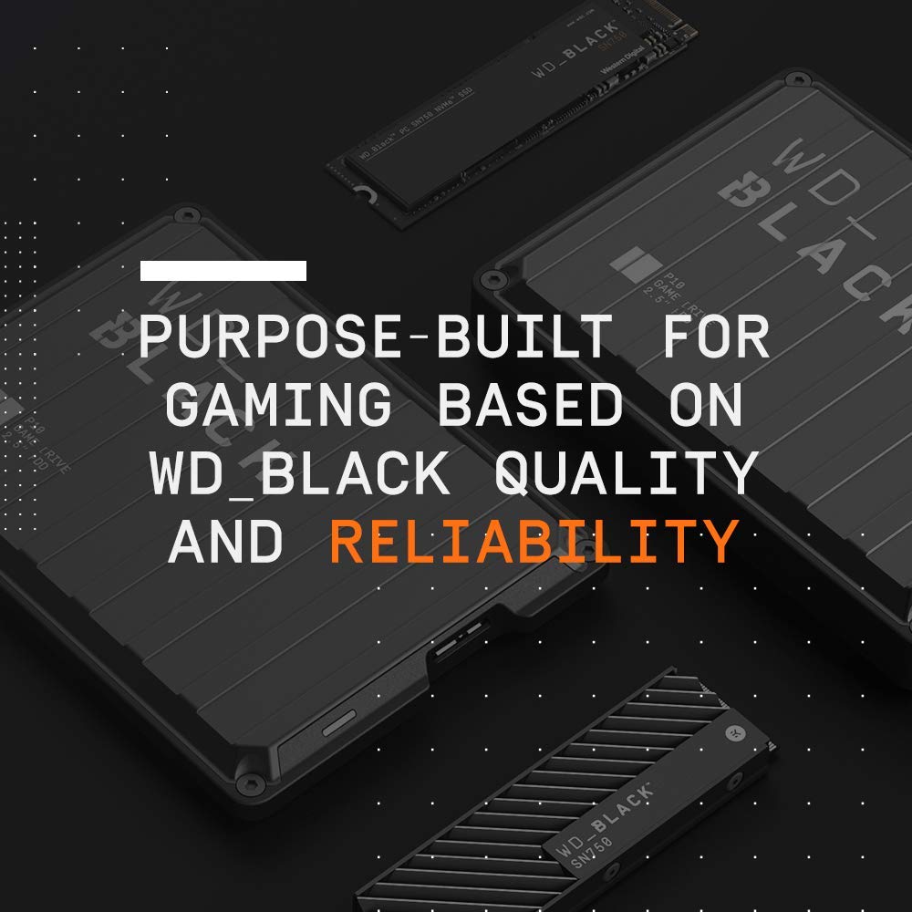 WD_BLACK 4TB P10 Game Drive, Portable External Hard Drive, Works with Playstation, Xbox, & PC - WDBA3A0040BBK-WESN