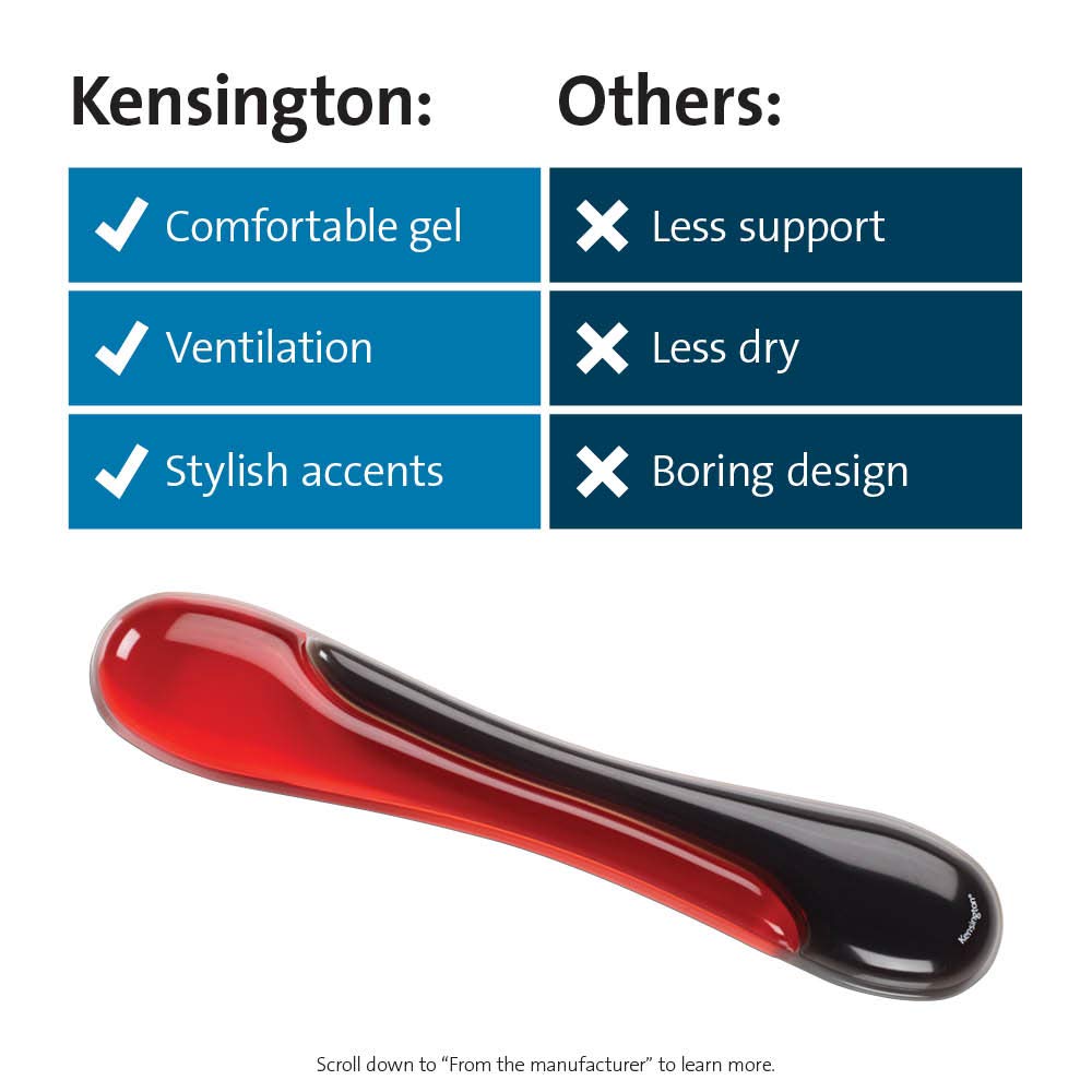Kensington Duo Gel Keyboard Wrist Rest - Red (K62398AM)
