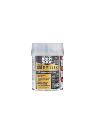 Evercoat Body Shop 105005 Pro-Grade Gold Filler Sands up to 50% Faster, Multipurpose for Dents in Aluminum, Fiberglass & More, Easy Mix Hardener Included 13 Fl Oz.