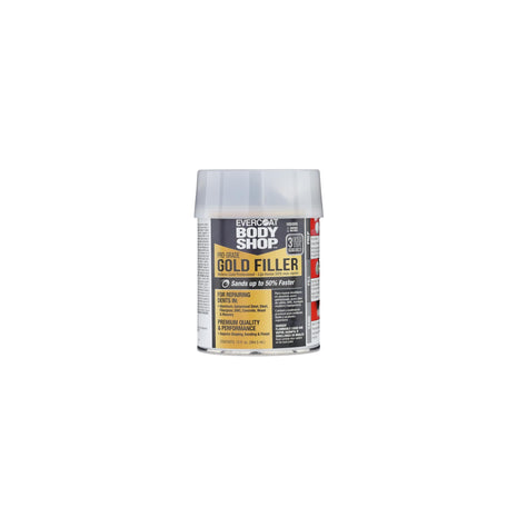 Evercoat Body Shop 105005 Pro-Grade Gold Filler Sands up to 50% Faster, Multipurpose for Dents in Aluminum, Fiberglass & More, Easy Mix Hardener Included 13 Fl Oz.