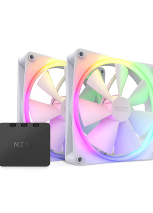 F140RGB - 140mm RGB Fans - Twin + RGB Lighting Controller - White