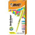 BIC Brite Liner Highlighters, Chisel Tip, 12-Count Pack of Highlighters Assorted Colors, Ideal Highlighter Set for Organizing and Coloring