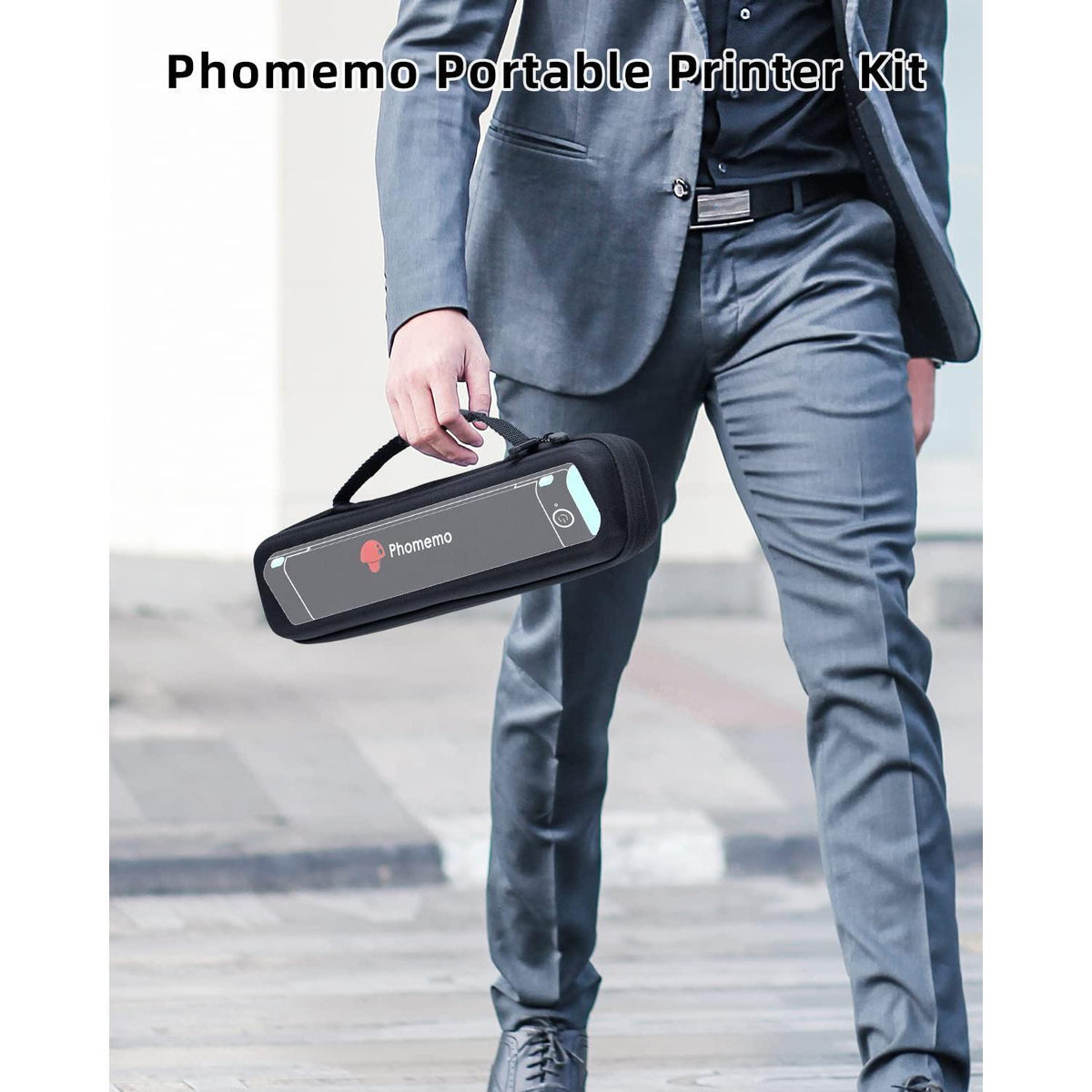 Phomemo Inkless Portable Printer for Travel - Wireless Thermal Printer Compatible with Phone & Laptop, Bluetooth Printers Supports 8.5" X 11" Letter Thermal Paper, Come with Carry Case