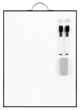 TSJ OFFICE Small White Board - 16 inch X 12 inch Portable Black Aluminum Framed Whiteboard, Magnetic Dry Erase Board with a Handle, to Do List Notepad for Office, Home, School