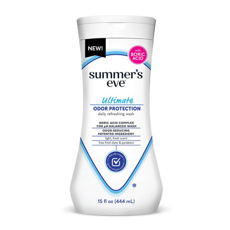 Summer's Eve Feminine Wash, Ultimate Odor Protection, Boric Acid, 15 Fl Oz