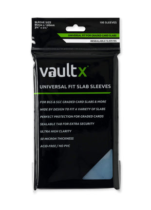 Vault X Graded Trading Card Slab Sleeves, Bags for Universal Fit for BGS, SGC, ACE Cases and More, Collectible TCG Games (100 Pack)