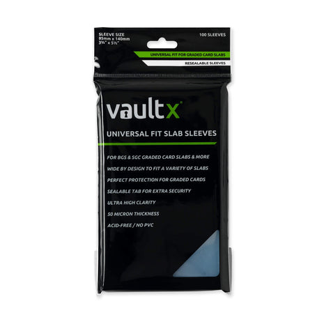 Vault X Graded Trading Card Slab Sleeves, Bags for Universal Fit for BGS, SGC, ACE Cases and More, Collectible TCG Games (100 Pack)