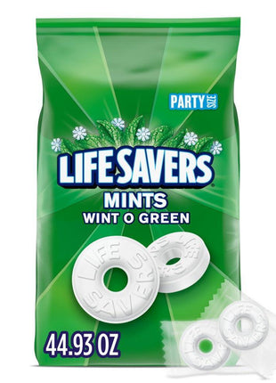 LIFE SAVERS Mints, Bulk Hard Candy Wint-O-Green Breath Mints, 44.93 oz Party Size