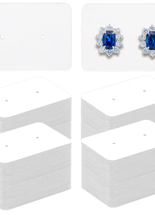 Earring Card Holder - 300 PCS Earring Display Holder Cards, 1.1"x1.6" Blank Paper Cards with 2 Holes, Earring Display Cards for Selling Earrings Necklace Jewelry DIY Crafts (White)