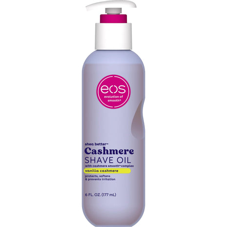 eos Cashmere Shave Oil, Vanilla Cashmere, Soothing Moisturizing, Prevents Irritation and Razor Burn, Bikini Area-Approved, Body Care, 6 fl oz