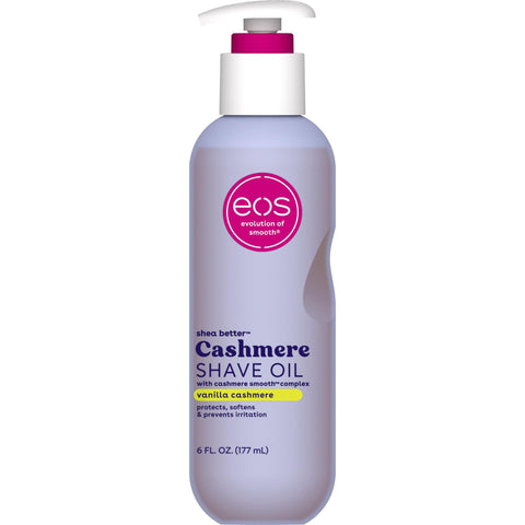 eos Cashmere Shave Oil, Vanilla Cashmere, Soothing Moisturizing, Prevents Irritation and Razor Burn, Bikini Area-Approved, Body Care, 6 fl oz
