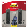 Command Large Matte Black Double Hooks, 2 Hooks and 2 Command Strips, Damage Free Hanging Wall Hooks with Adhesive Strips, No Tools Coat Hooks for Hanging Home Decor, Holds up to 4 lb