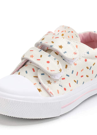 K KomForme Toddler Sneakers for Boys and Girls Dual Hook and Loops Sneakers Baby Canvas Shoes Colorful