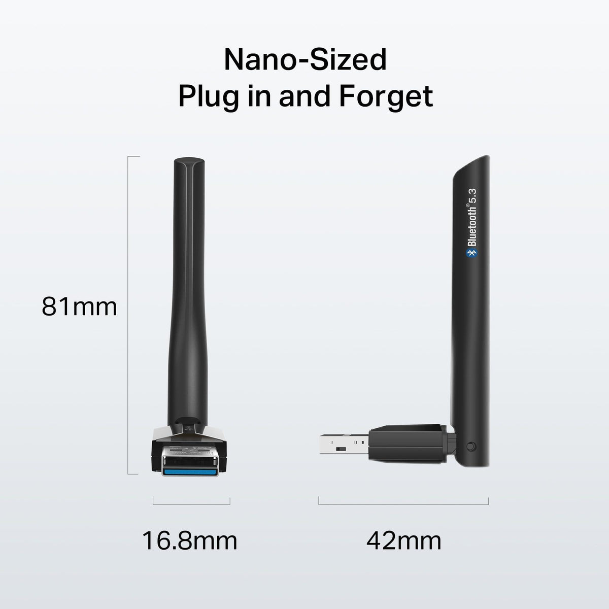 TP-Link USB Bluetooth Adapter for PC, Bluetooth 5.3 Long Range Receiver, Plug and Play, Adjustable Antenna, Supports Windows 11/10/8.1/7 for Desktop, Laptop, PS5/PS4/Xbox Controller (UB500 Plus)