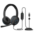 Cyber Acoustics Stereo USB Headset (AC-5008A), in-line Controls for Volume & Mic Mute, Adjustable Mic Boom for PC & Mac, Perfect for Classroom or Home
