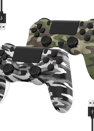 2 Pack Wireless Controller for Ps4/Slim/Pro with 1000mah Battery/Dual Vibration/Audio Jack/Six-axis Motion Sensor(Camouflage Grey and Camouflage Green)