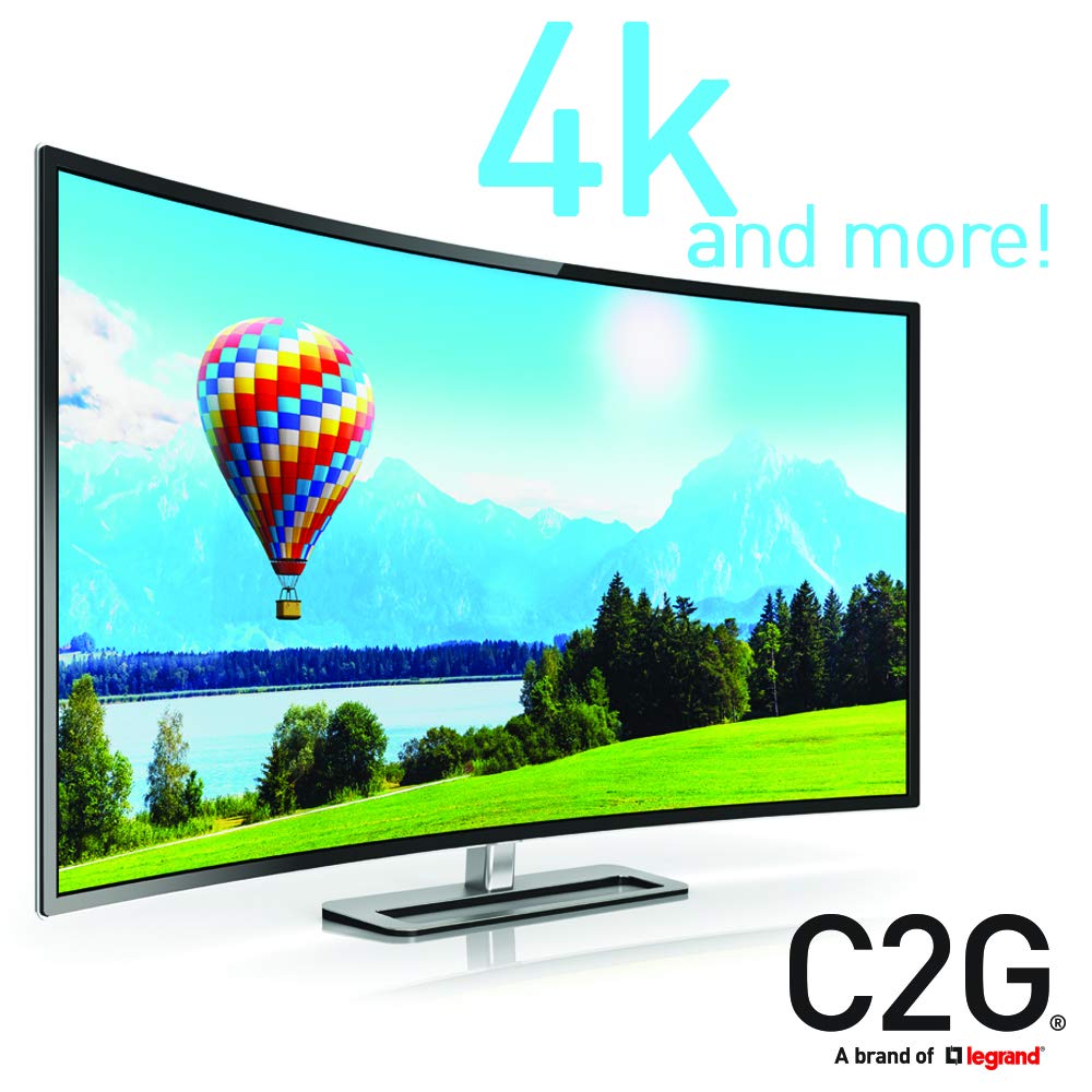 C2G HDMI Cable, 4K, High Speed HDMI Cable, Ethernet, 60Hz, 12 Feet (3.65 Meters), Black, Cables to Go 50185