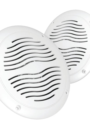 5-inch Water Resistant Outdoor Speakers, Dual Cone, 25W Peak Power, Marine and RV Compatible (White)