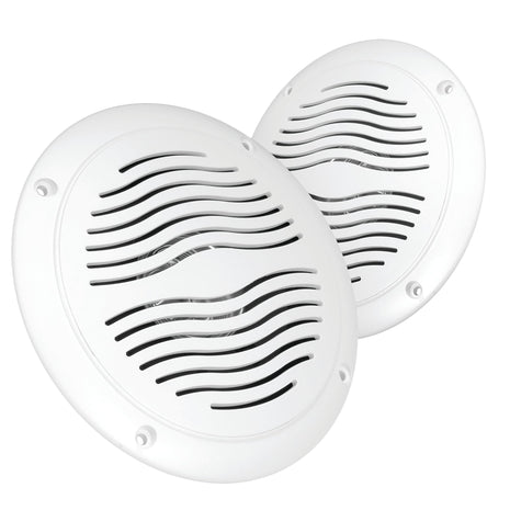 5-inch Water Resistant Outdoor Speakers, Dual Cone, 25W Peak Power, Marine and RV Compatible (White)