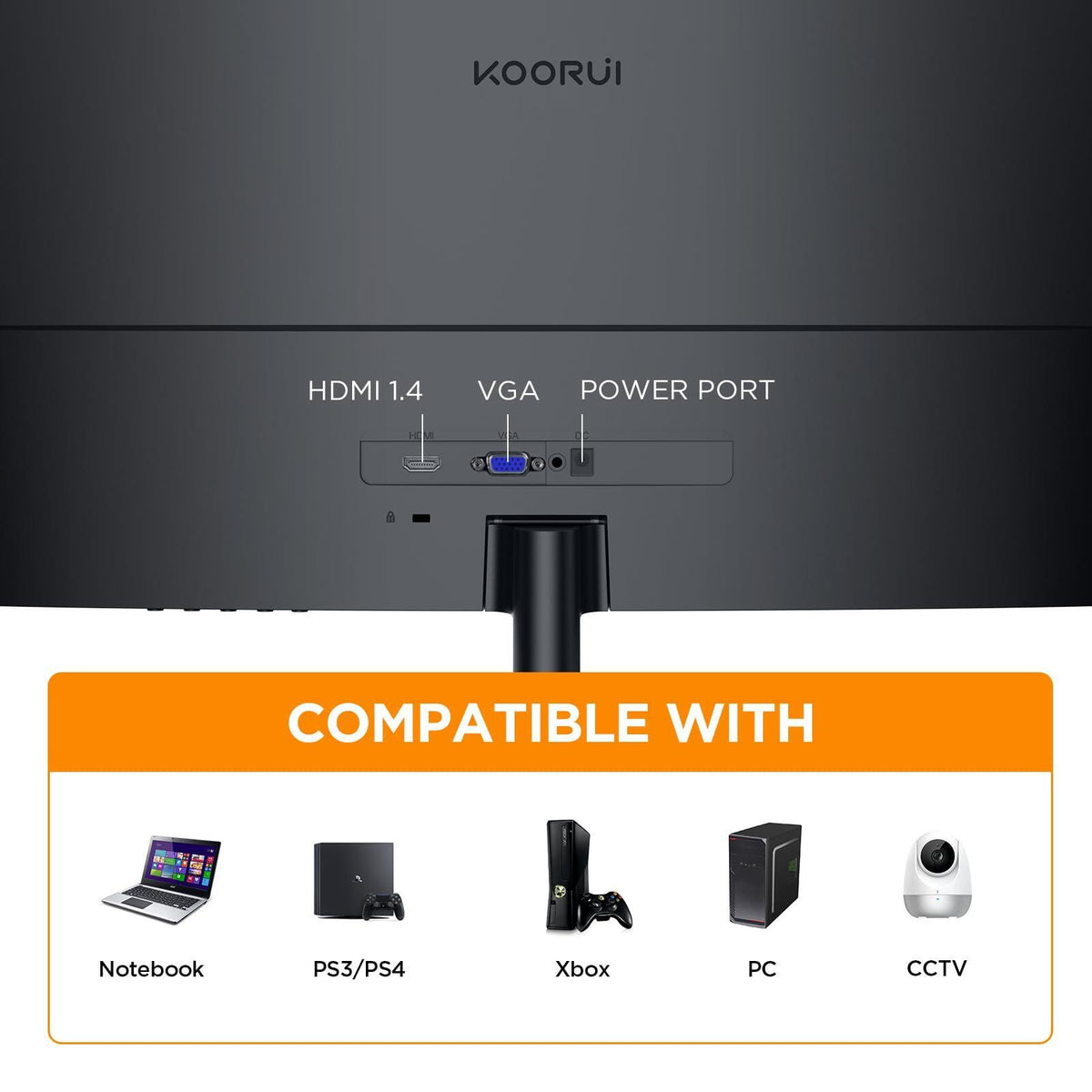 KOORUI 24 inch Curved Monitor, Full HD 1080P Curved Computer Monitor, 100Hz 1500R PC Screen, HDMI VGA, Tilt Adjustment, LCD Display, Eye Care, Black 24N5CA