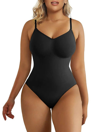SHAPERX Women's Shapewear Bodysuit Tummy Control Body Shaper Seamless Sculpting Snatched Waist Body Suit,SZ5215-Black-S/M(One piece)