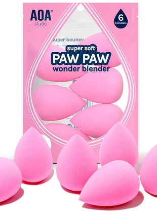 AOA Studio Collection makeup Sponge Set Latex Free and High-definition Set of 6 makeup Wonder blender For Powder Cream and Liquid, Super Soft Wonder Beauty Cosmetic