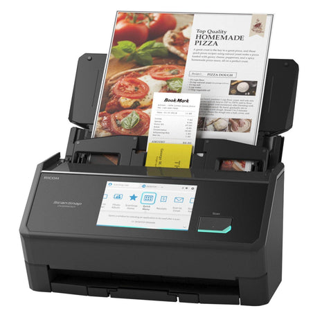 ScanSnap iX2500 Wireless or USB High-Speed Cloud Enabled Document, Photo & Receipt Scanner with Large 5 inch Touchscreen and 100 Page Auto Document Feeder for Mac or PC, Black