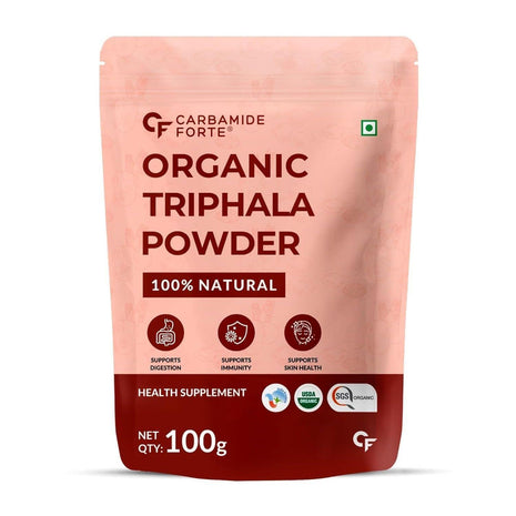 Carbamide Forte 100% Organic Triphala Powder | Triphala Churna Powder Organic supports Healthy Digestion, Improves Gut Health & Relieves Constipation | Triphala Powder | 100g