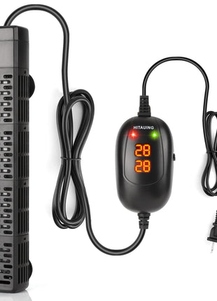 HiTauing Aquarium Heater, 50W/100W/200W/300W/500W Submersible Fish Tank Heater with Over-Temperature Protection and Automatic Power-Off When Leaving Water for Saltwater and Freshwater