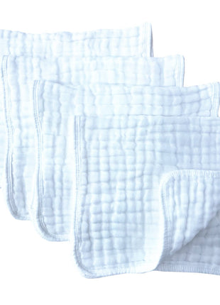 Synrroe Muslin Burp Cloths 4 Pack Large 20 inch by 10 inch 100% Cotton 6 Layers Extra Absorbent and Soft