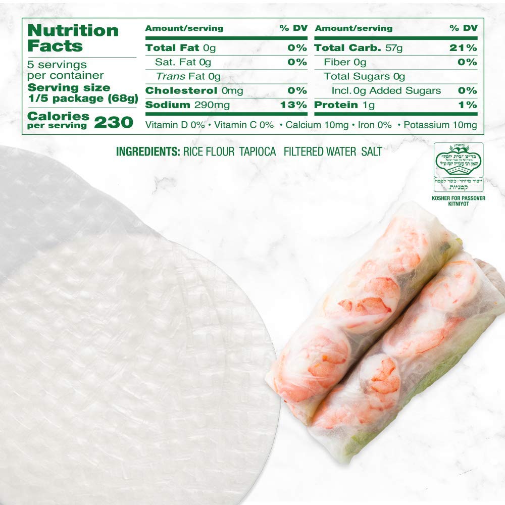 Best of Thailand [Round] White Rice Paper Wraps 3 Pack | Perfect for Fresh Spring Rolls & Dumplings | Non-GMO, Gluten-Free, Vegan & Paleo | Kosher for Passover Kitniyot