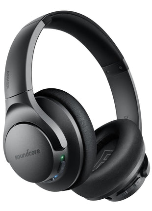 Soundcore Anker Life Q20 Hybrid Active Noise Cancelling Headphones, Wireless Over Ear Bluetooth Headphones, 60H Playtime, Hi-Res Audio, Deep Bass, Foam Ear Cups, Travel, Office, USB-C Charging