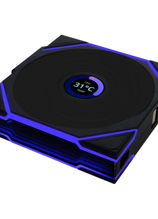 Lian Li UNI Fan TL LCD Wireless 120-Single Pack-2.4 GHz Wireless Signal ARGB Fan-Infinity Mirror-Daisy-Chain -Customizable Lighting Effects-Controller NOT Included & Required - Black (12TLLCD1W1B)