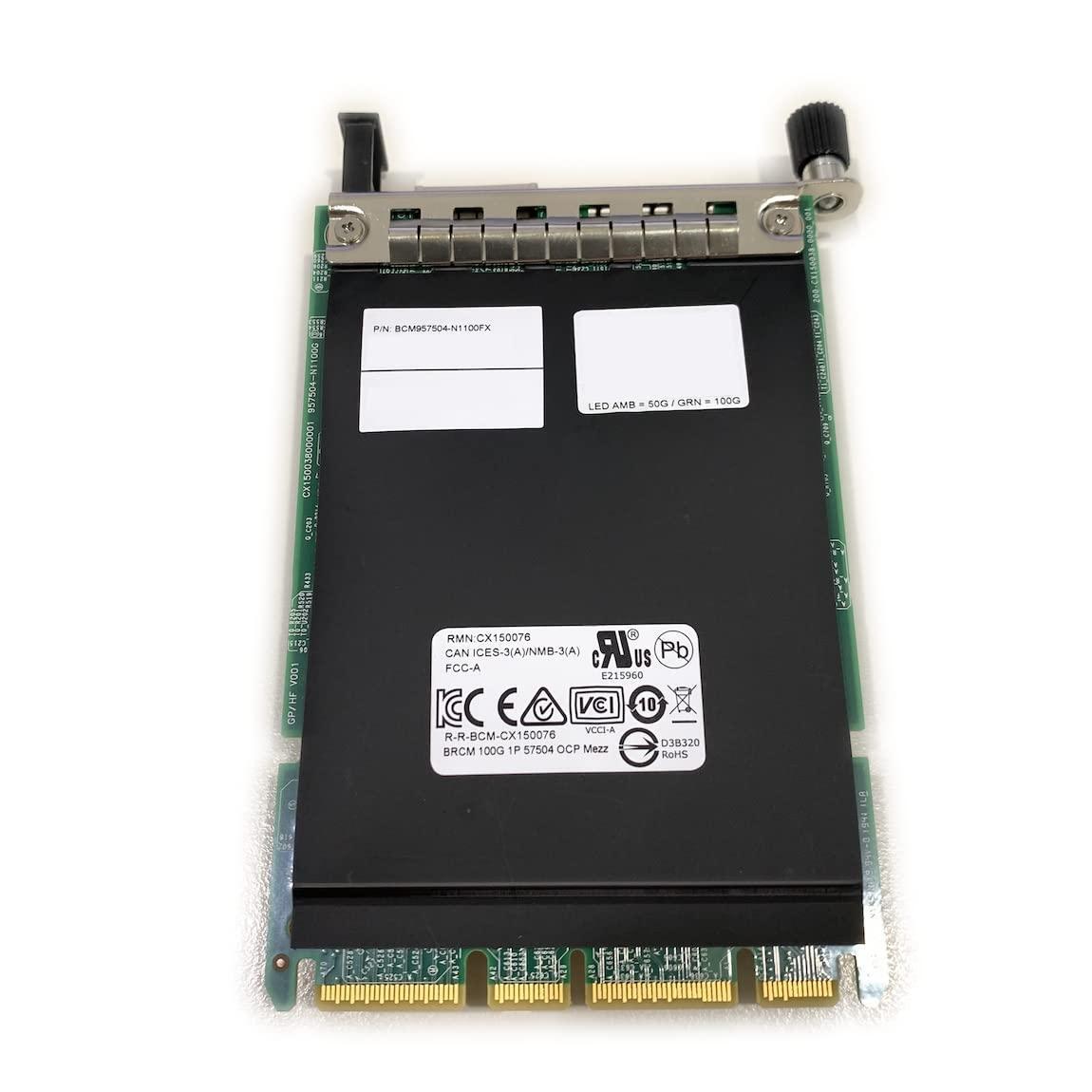 BCM957504 N1100G N1100FX for Broadcom NetXtreme Single-Port 100 Gb/s GbE QSFP56 Ethernet PCI Express 4.0 x16 SFF Network Card Adapter for Dell HP Lenovo with OCP 3.0 Slot