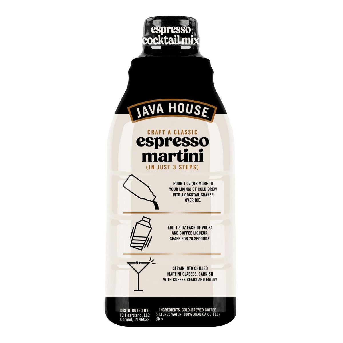 Java House Cold Brew Espresso Cocktail Mix – Premium 100% Arabica Cold Brew Concentrate – Smooth Coffee With French Vanilla Notes – 32oz Bottle (Makes 32 Cocktails)