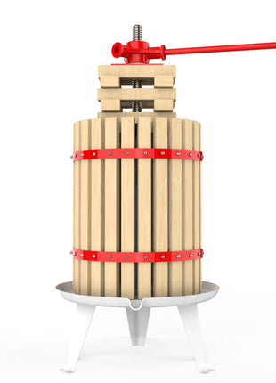 4.75 Gallon Fruit and Wine Press, Manual Cider Juice Maker with Solid Beech Wood Basket & Heavy-Duty Stand for Apples, Grapes, Berries