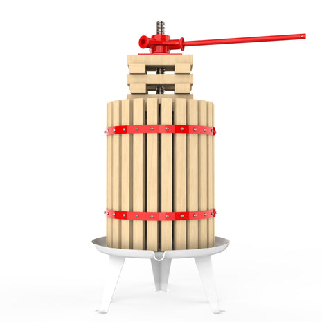 4.75 Gallon Fruit and Wine Press, Manual Cider Juice Maker with Solid Beech Wood Basket & Heavy-Duty Stand for Apples, Grapes, Berries