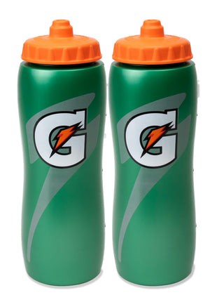 Gatorade 32 Oz Squeeze Water Sports Bottle - Pack of 2 - New Easy Grip Design