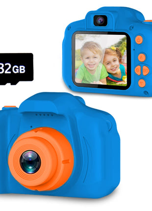 Seckton Upgrade Kids Selfie Camera, Christmas Birthday Gifts for Boys Age 3-9, HD Digital Video Cameras for Toddler, Portable Toy for 3 4 5 6 7 8 Year Old Boy with SD Card-Navy Blue