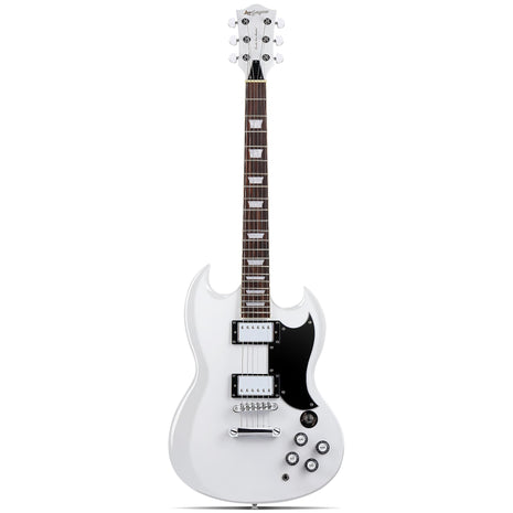 Leo Jaymz 39 Inch Solid Body Electric Guitar   Poplar Wood Body 1/4Maple Neck and Laurel Wood Fretboard (White)