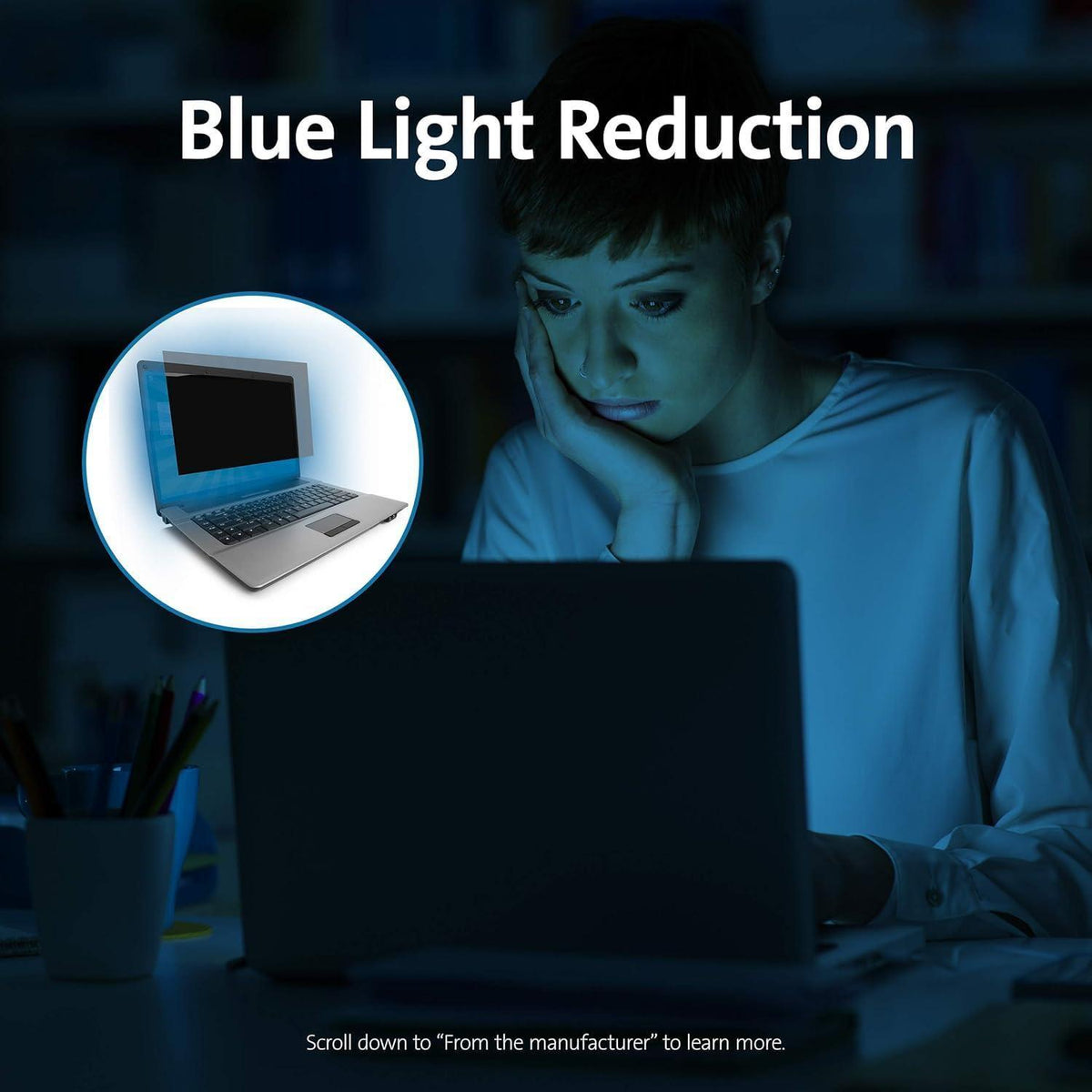 Kensington 15.6 inch Laptop Privacy Screen Laptop, 16:10 Laptop Screen Privacy Filter, Anti-Glare, Blue Ray Reduction, Compatible with HP/Dell/Acer/Asus/Samsung/Lenovo (K55802WW)