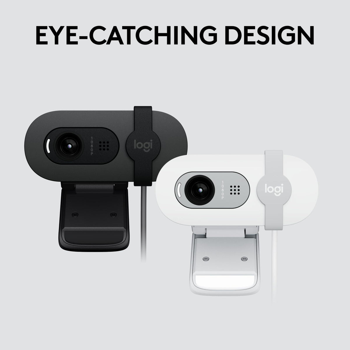 Logitech Brio 100 Full HD 1080p Webcam for Meetings, Streaming, Desktop, Laptop, PC - Built-in Mic, Shutter, USB-A, Teams, Zoom - Off-White