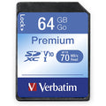 Verbatim 64GB Premium SDXC Memory Card, UHS-I V10 U1 Class 10