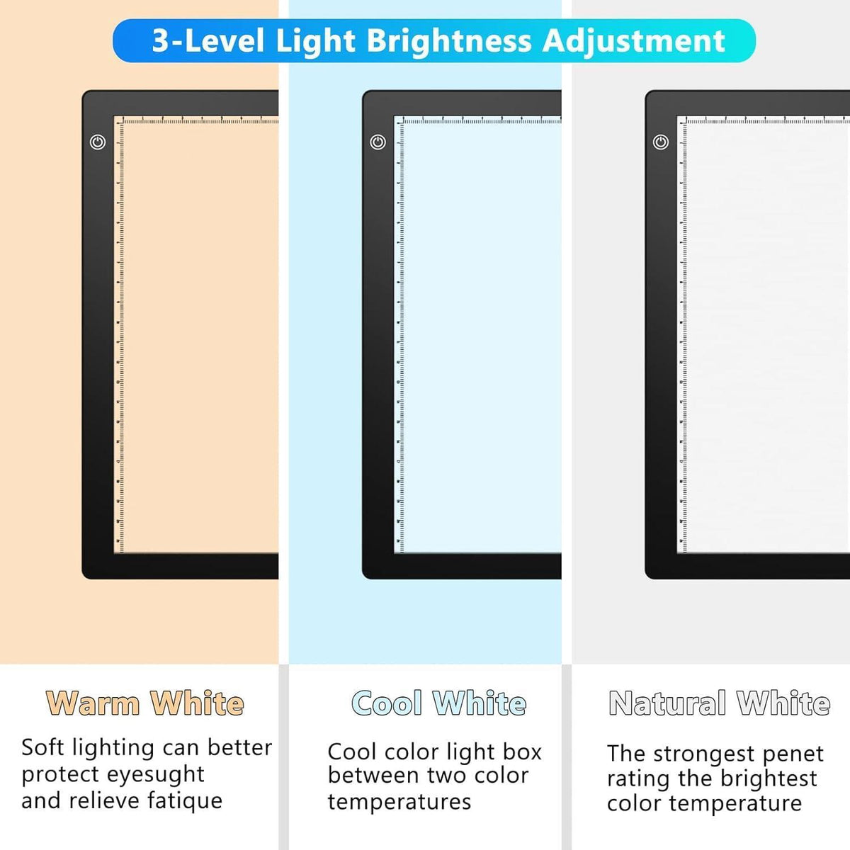 Eyesen Slide Viewer Light Box, for Scanning Film Negatives and Slides, Artist Sketching, A4 Ultra-Thin Light Pad Scanner with 3 Adjustable Brightness, USB Powered