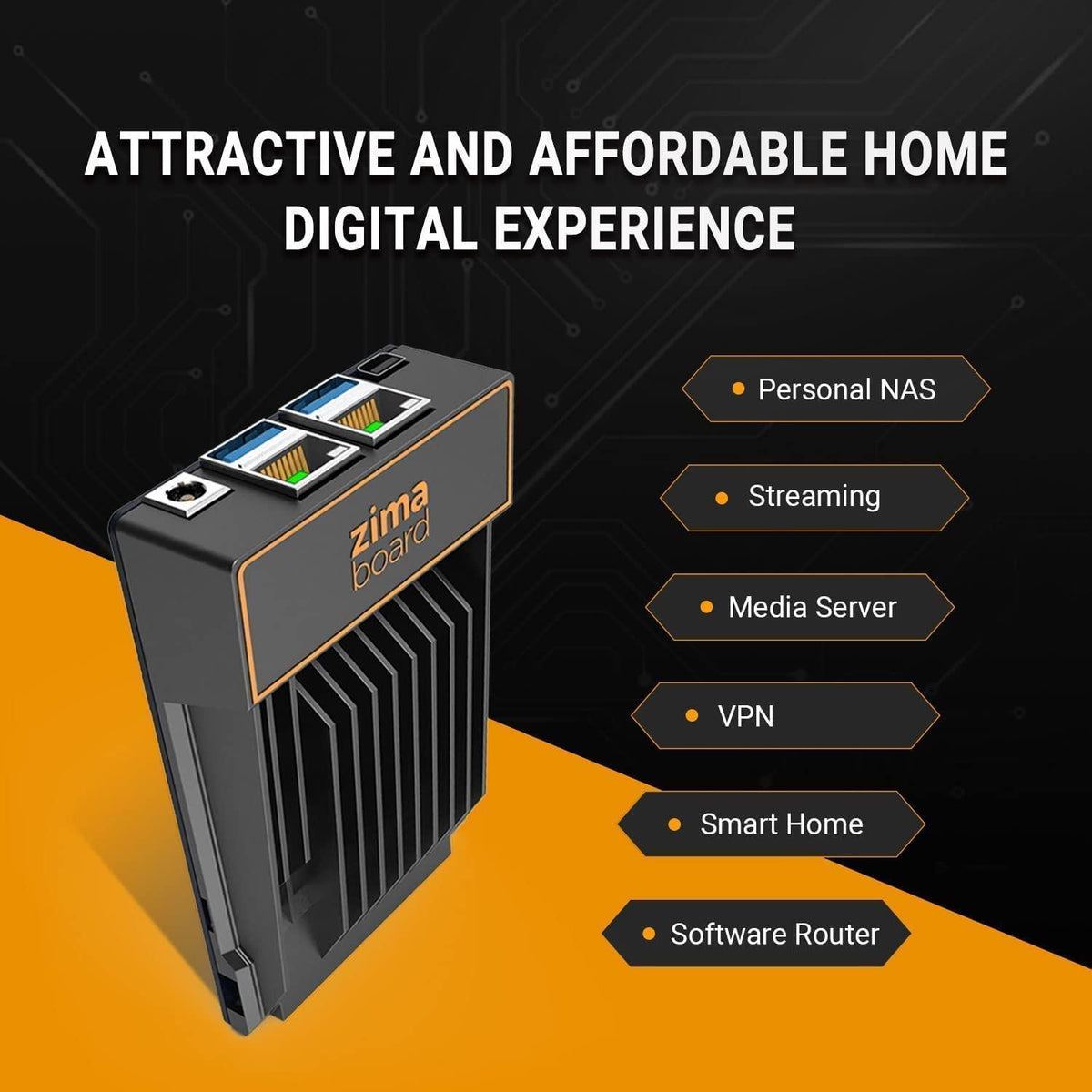ZimaBoard Single Board Server X86 Hardware Router | Personal Cloud | 4K Media Server - SATA 6.0 Gb/s for HDD/SSD PCIe x4 - UHD Output - Pre-Installed CasaOS (ZimaBoard 232 2G/32G)