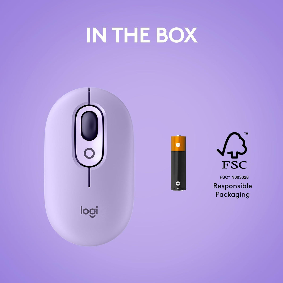 Logitech POP Mouse, Wireless Mouse with Customizable Emojis, SilentTouch Technology, Precision/Speed Scroll, Compact Design, Bluetooth, Multi-Device, OS Compatible - Cosmos